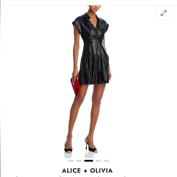 Alice + Olivia Dresses & Skirts - Alice + Olivia NWT Mila Black Faux Leather Mini Dress